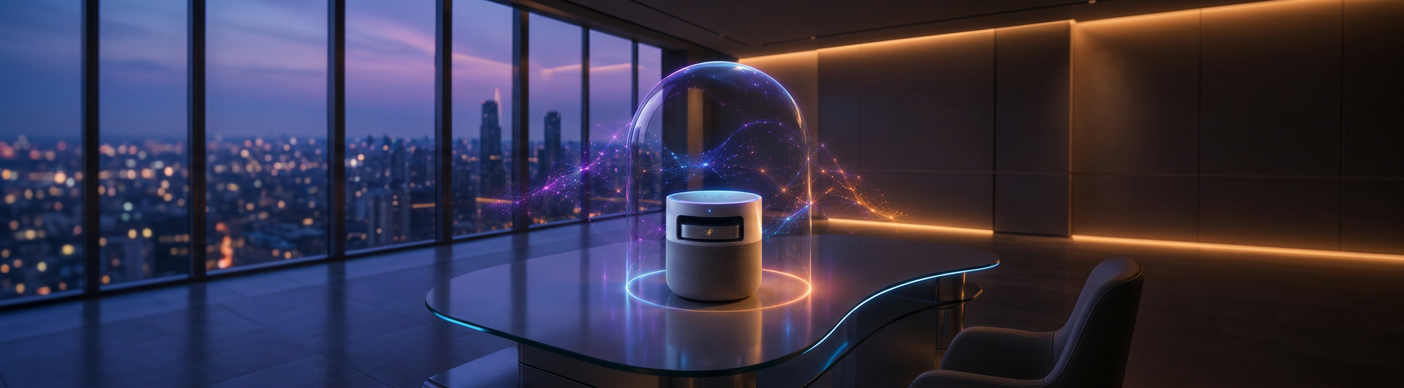 CORE ONE concept: a compact local AI server combining LLM models, autonomous AI agents, RAG knowledge base and voice control — all running on-premise without sending data to external cloud services.